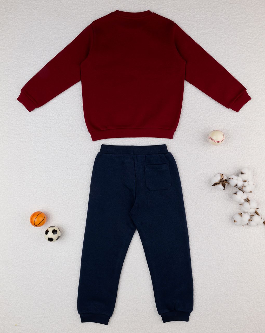 Completo jogging bimbo bordeaux/blu