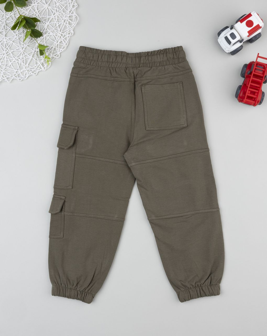Pantalone verde bambino con tasconi