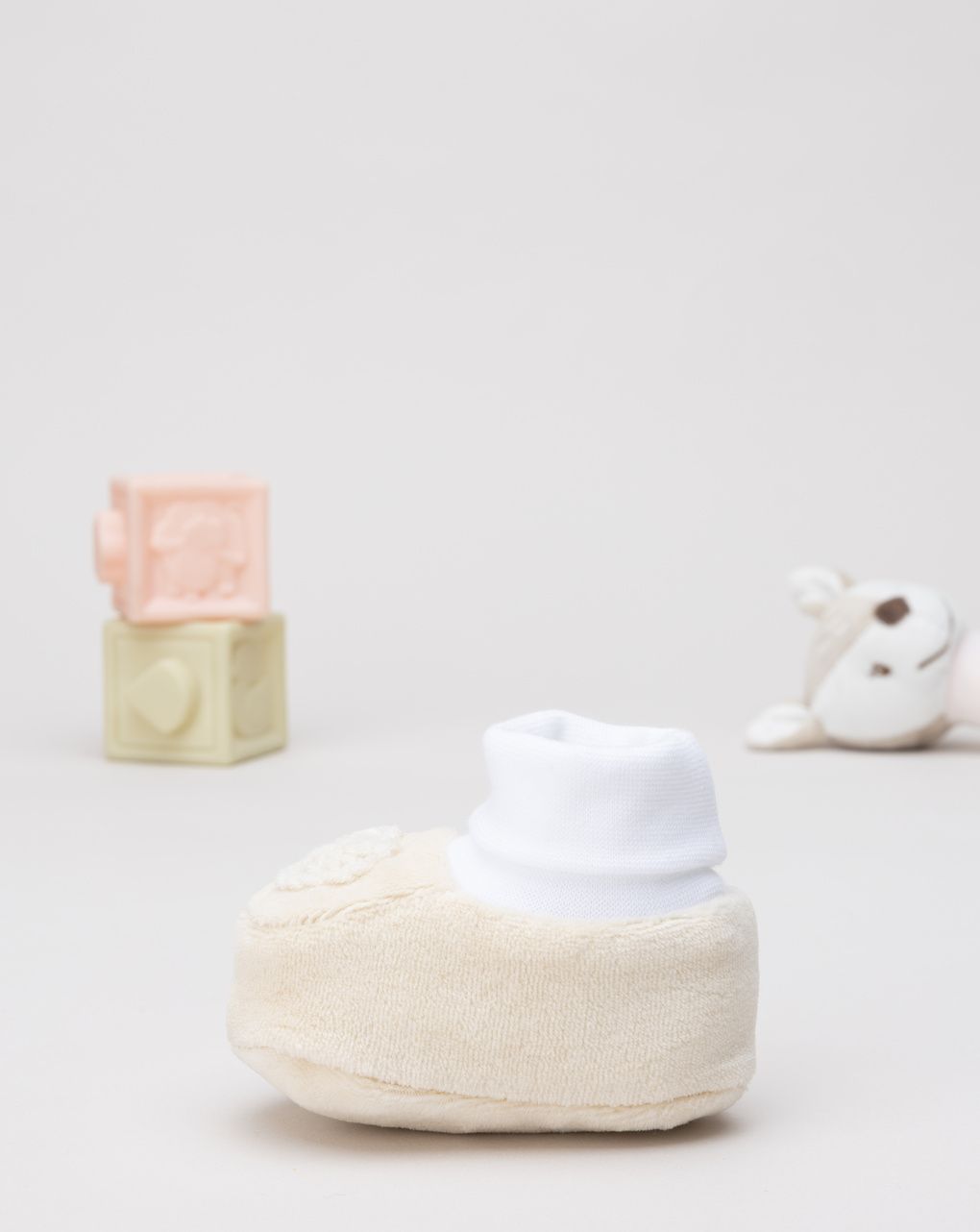 Babbucce bimba beige ricamo cuore