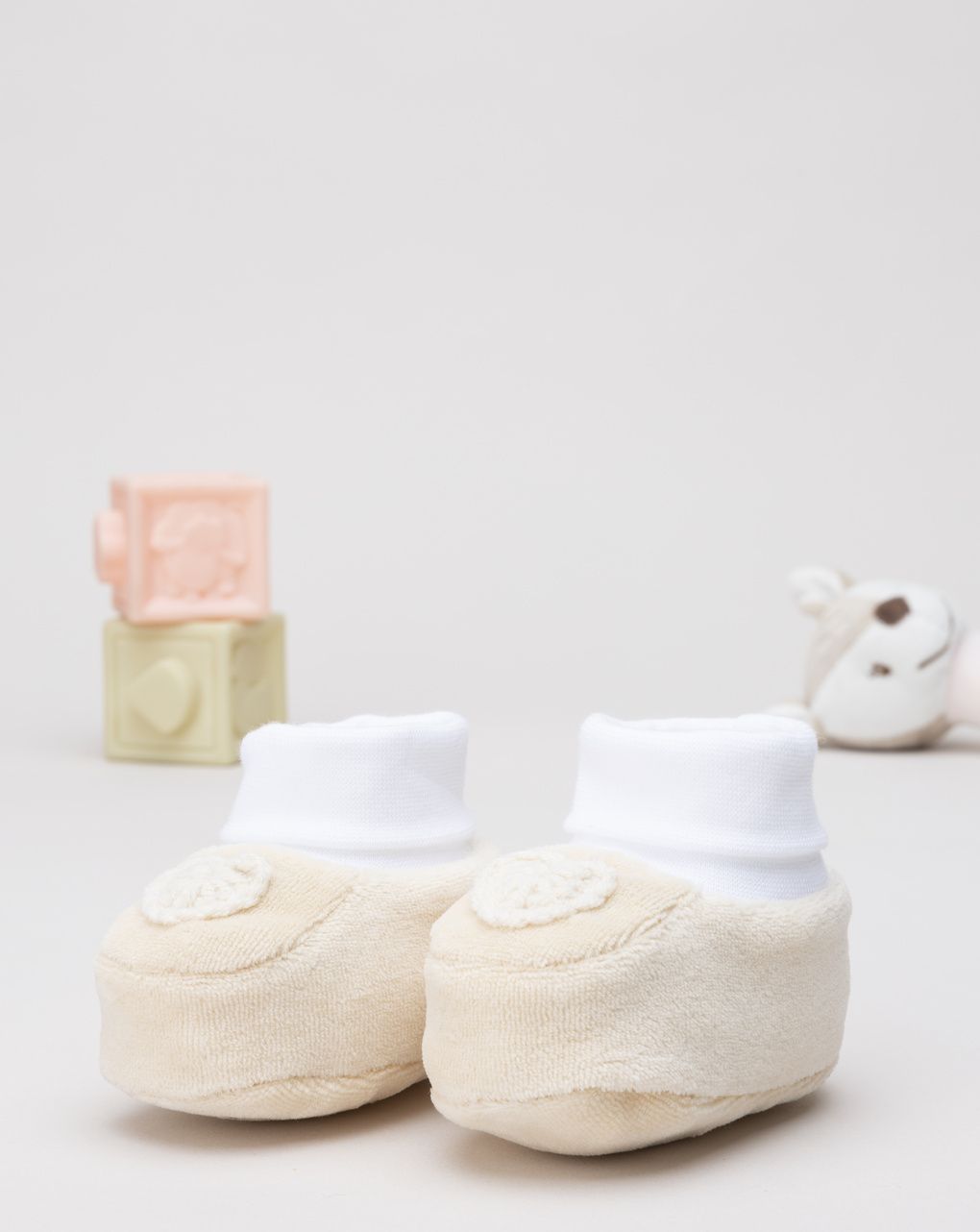 Babbucce bimba beige ricamo cuore