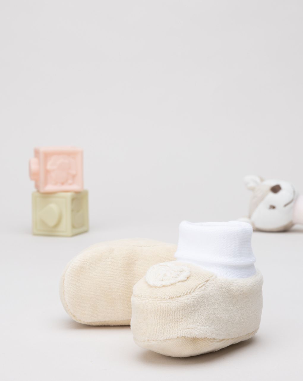 Babbucce bimba beige ricamo cuore