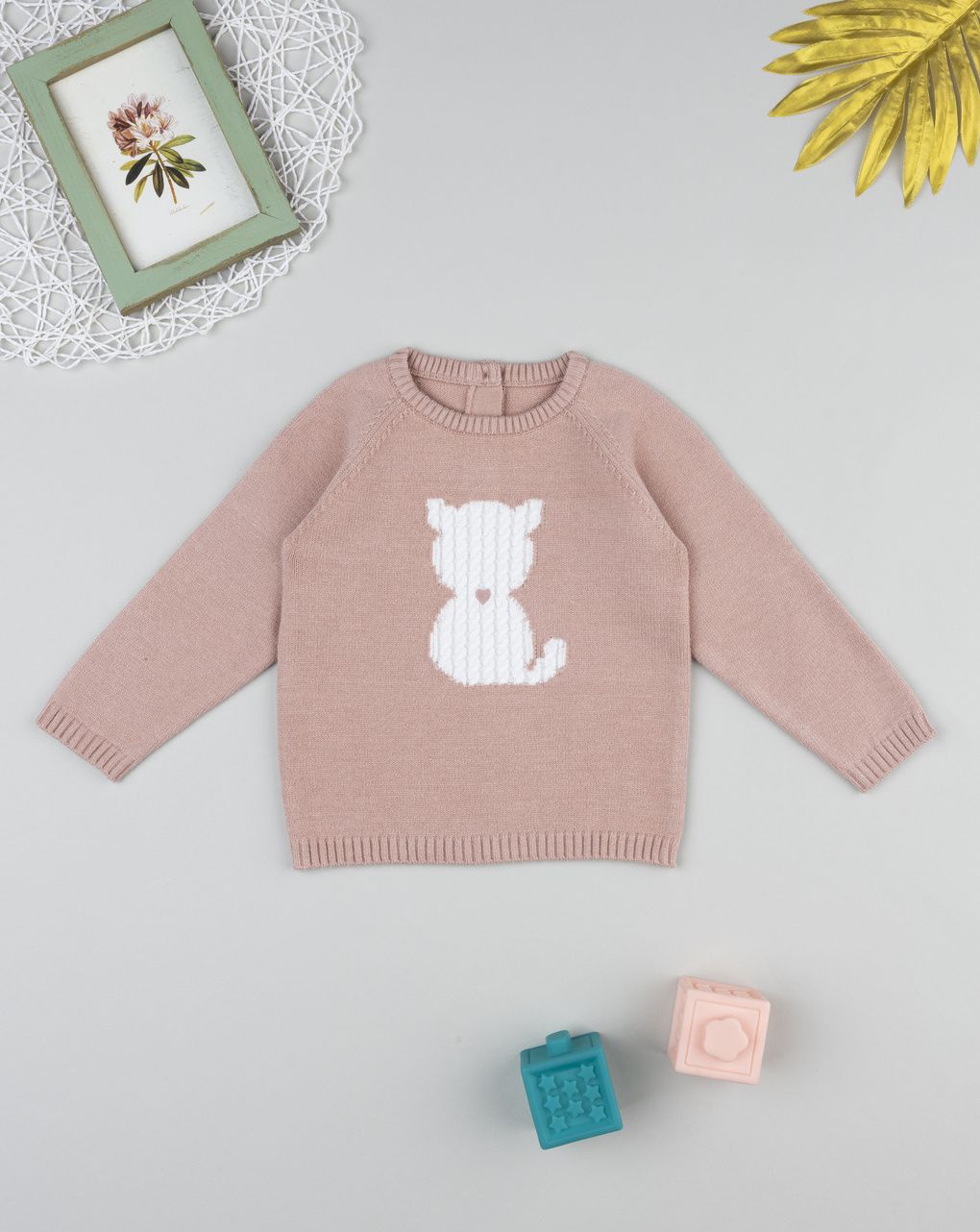 Maglione bimba rosa "gattino"