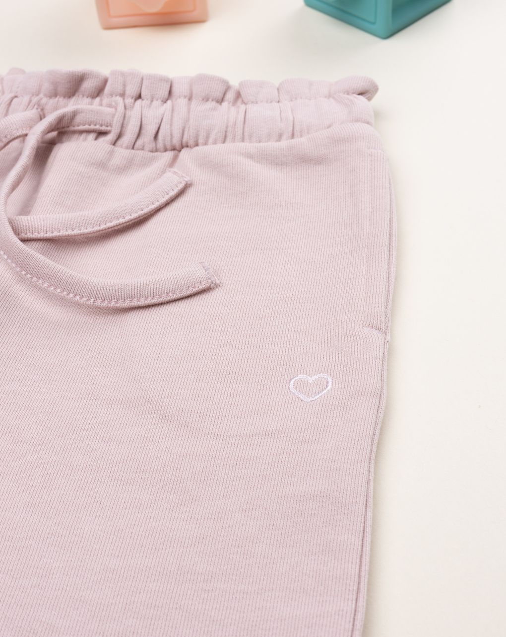 Pantalone bimba rosa vita arricciata