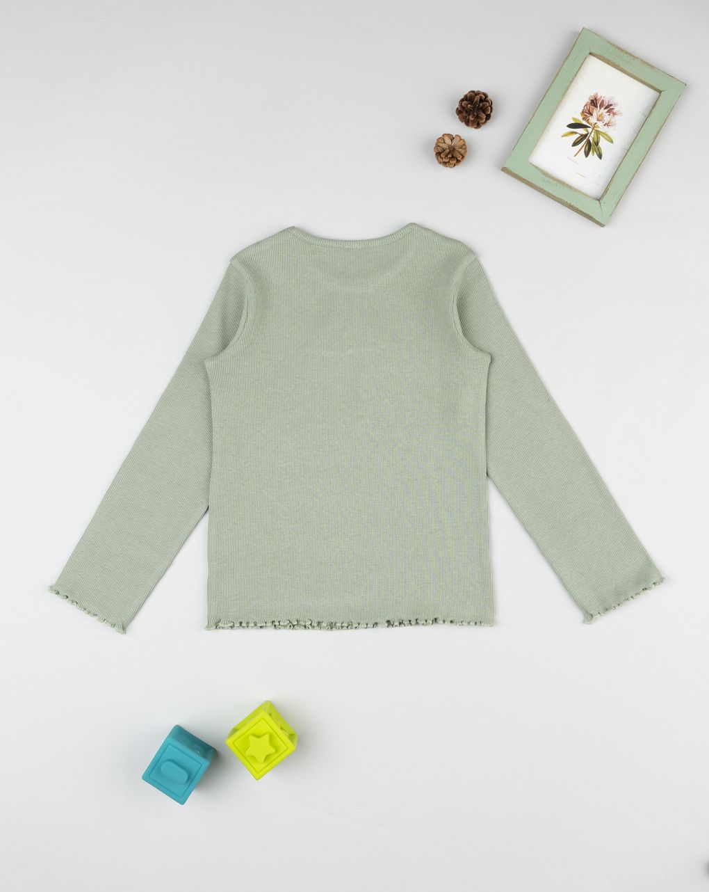 T-shirt bimba verde cuoricino