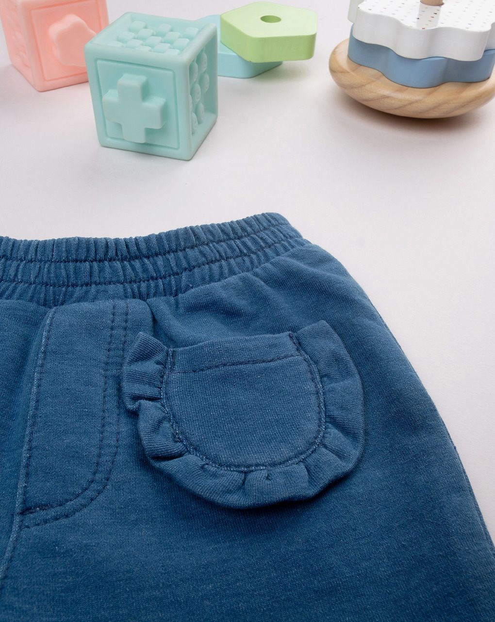 Jegging bimba blu denim con tasche