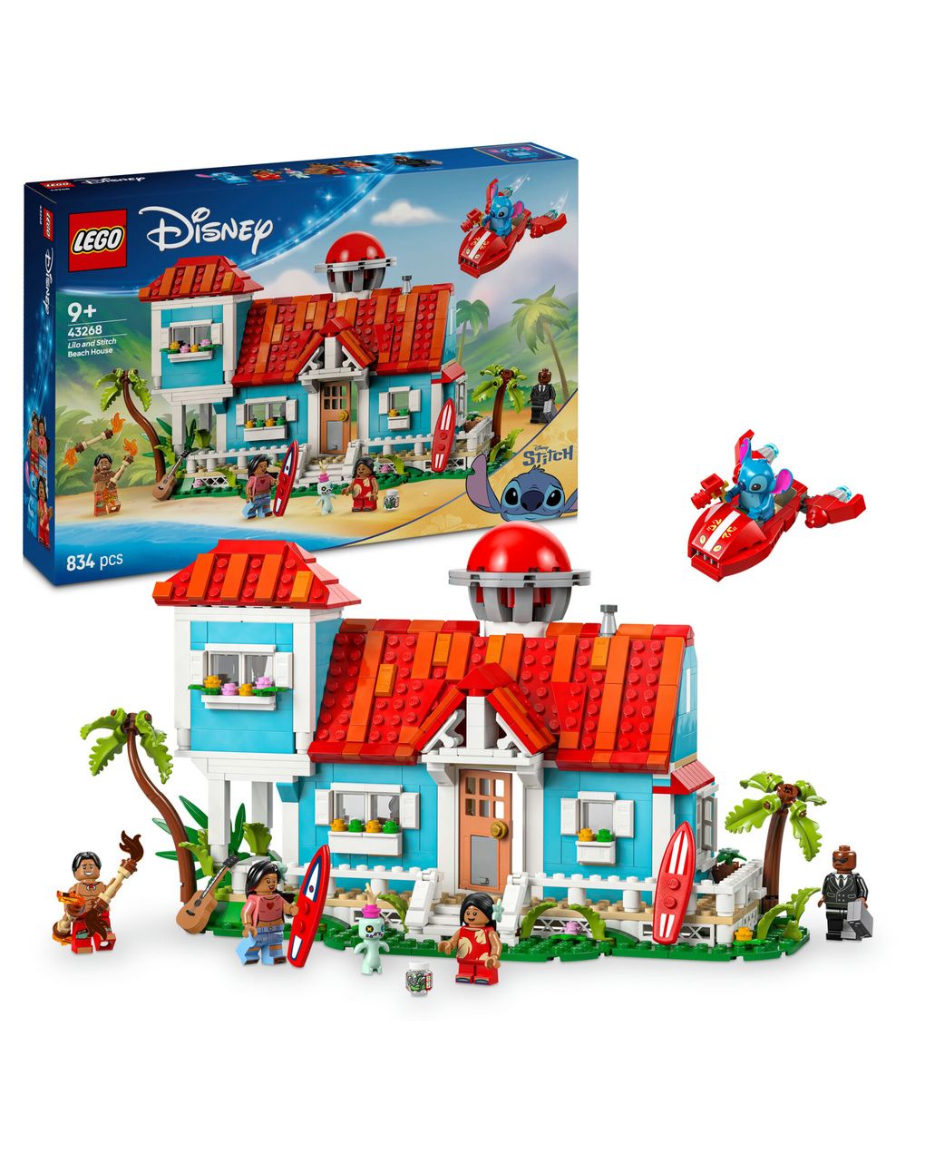 Lego disney - 43268- la casa sulla spiaggia di lilo & stitich - 9+