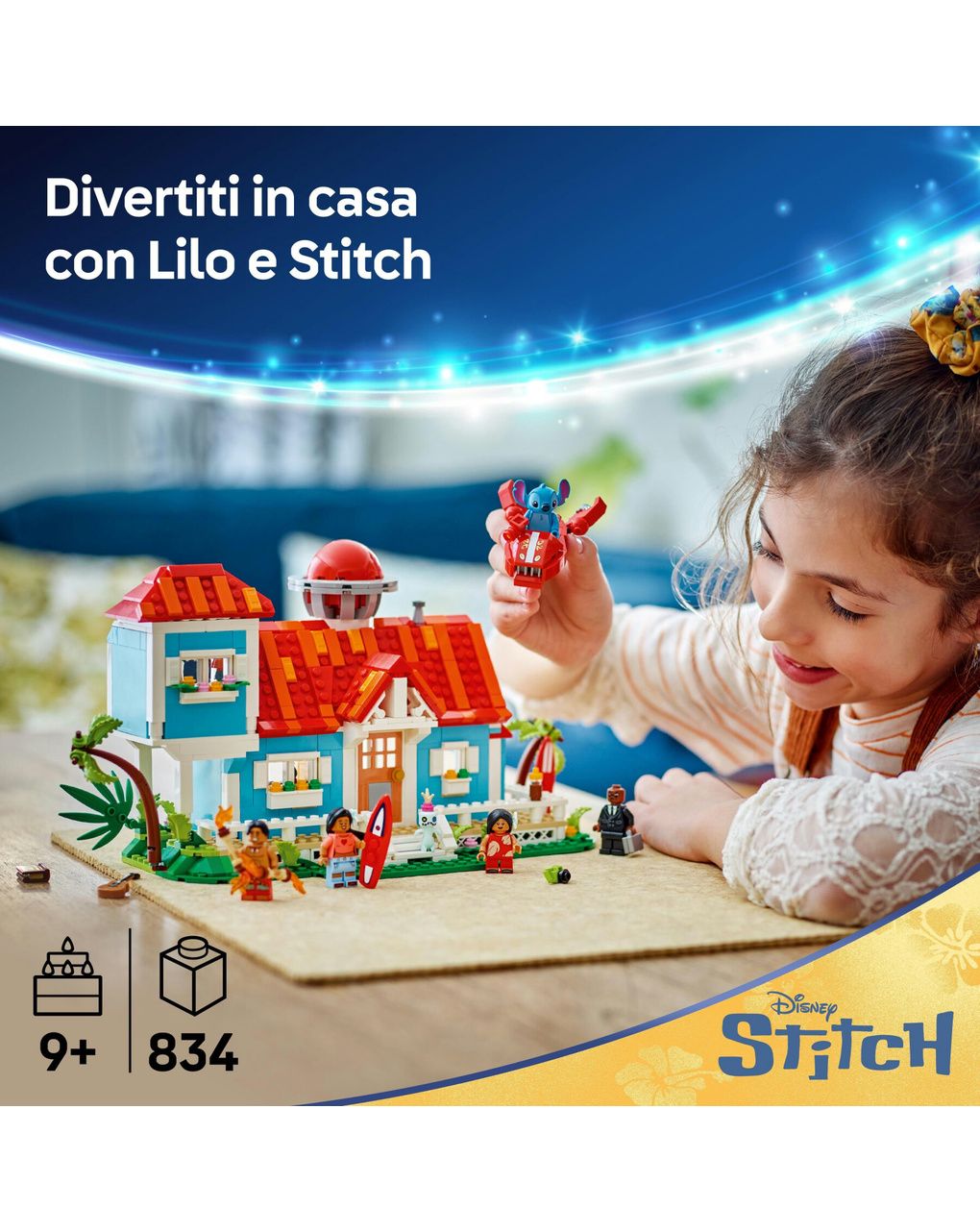 Lego disney - 43268- la casa sulla spiaggia di lilo & stitich - 9+