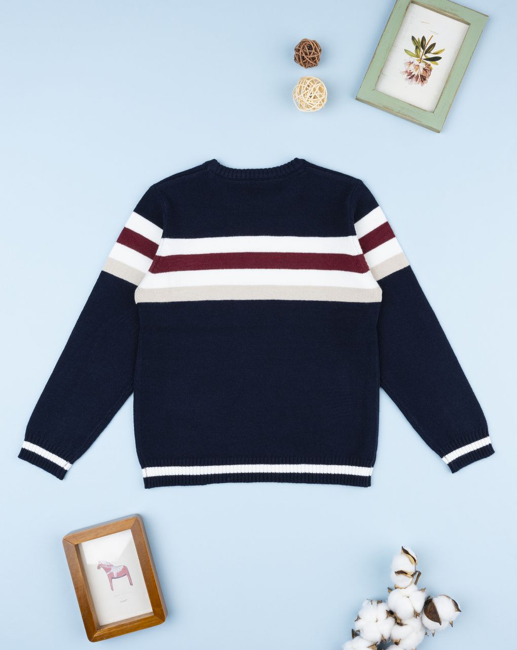 Maglia bimbo bianca/blu righe