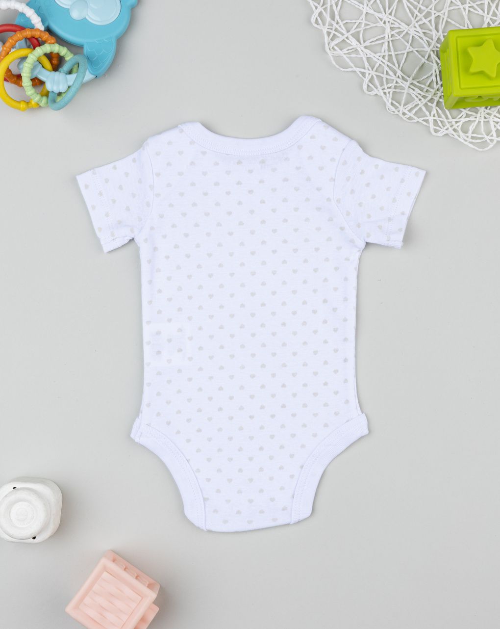 Body costina neonata bianco con cuori
