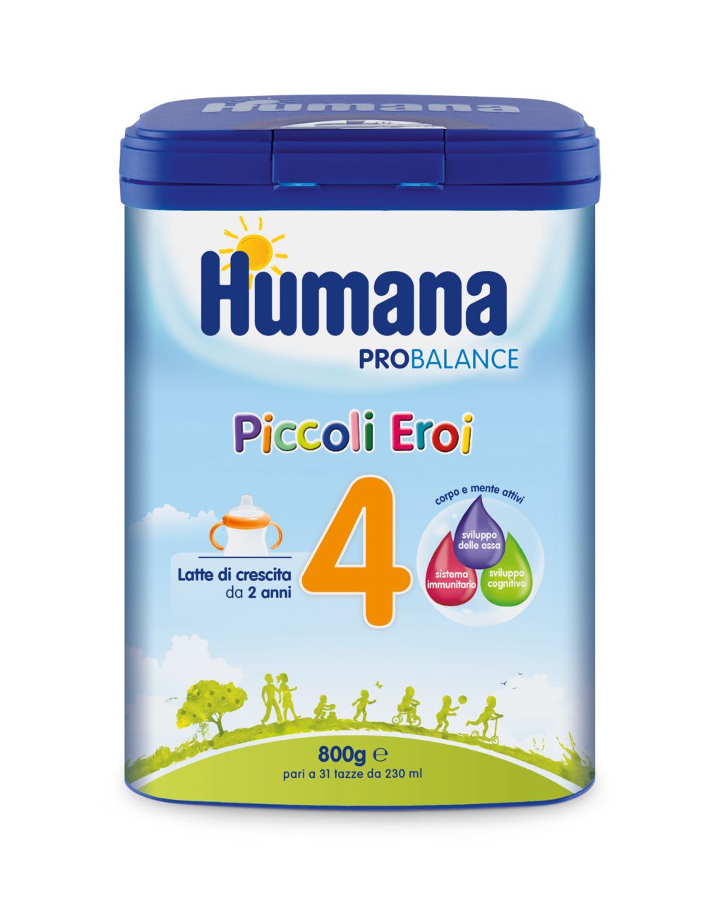 Latte in polvere probalance 4  800 g piccoli eroi - humana