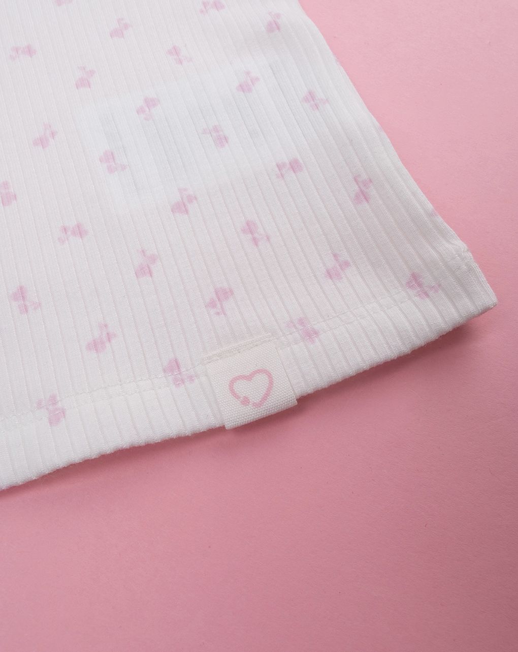 T-shirt coste bimba bianca allover