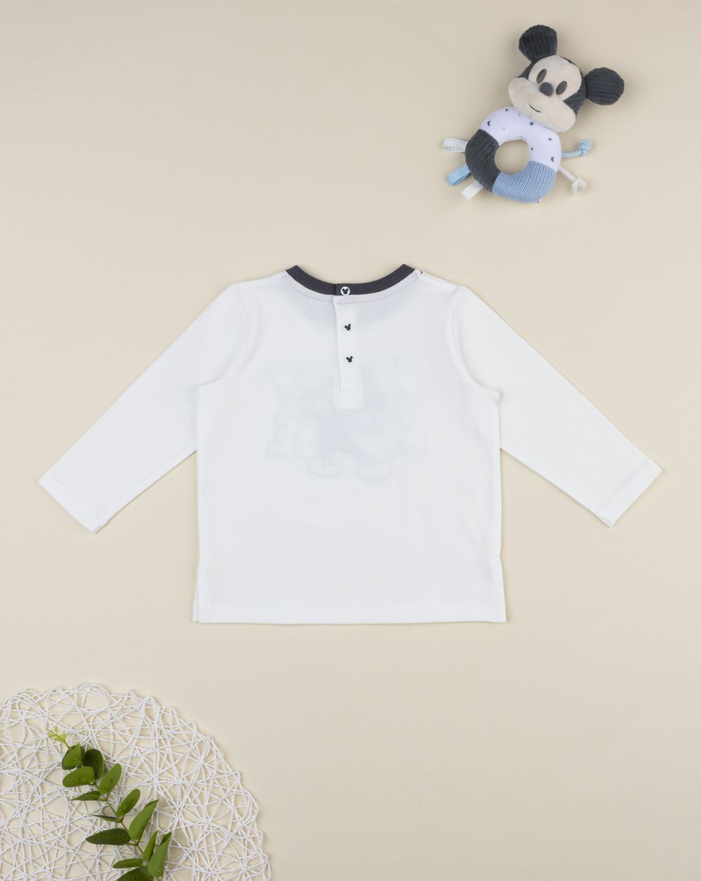 T-shirt bimbo bianca mickey mouse