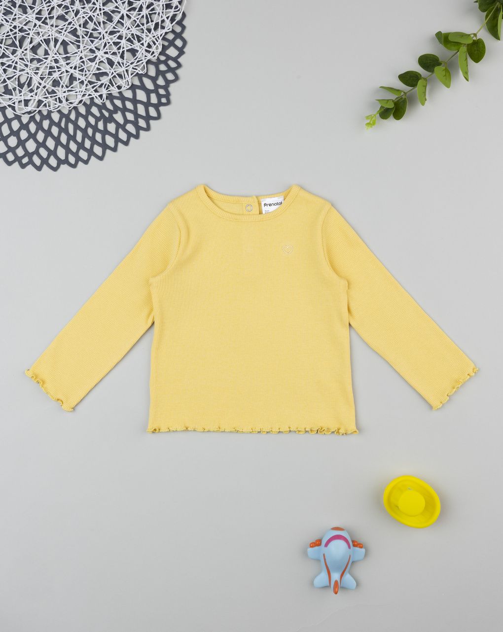 T-shirt costina  bimba gialla
