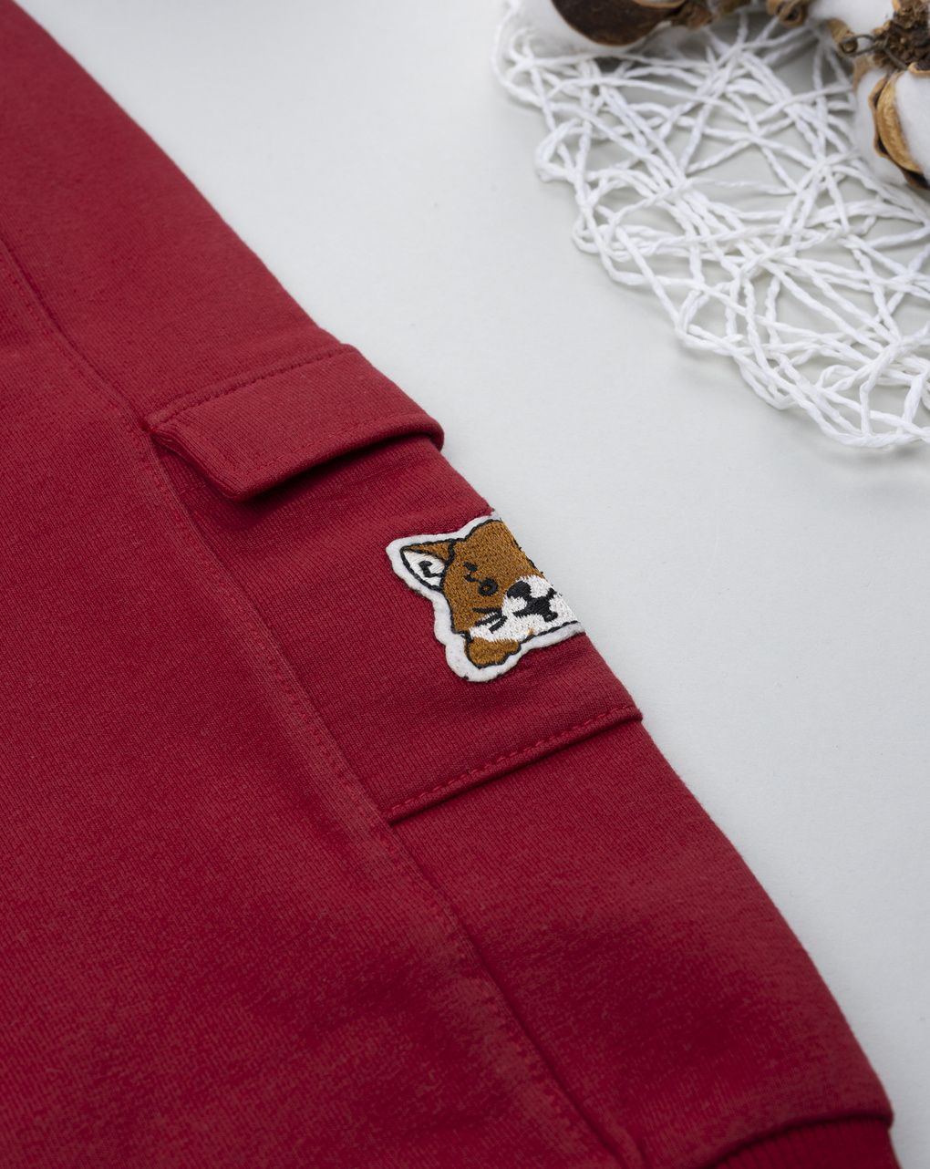 Pantalone felpato bimbo bordeaux