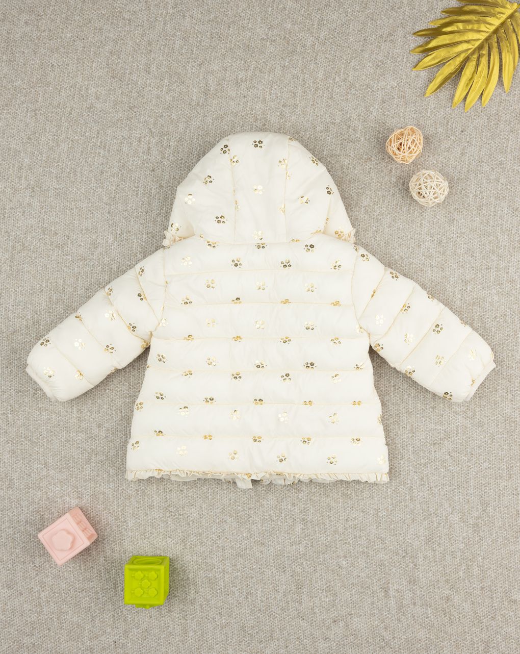 Giacca bimba panna con allover