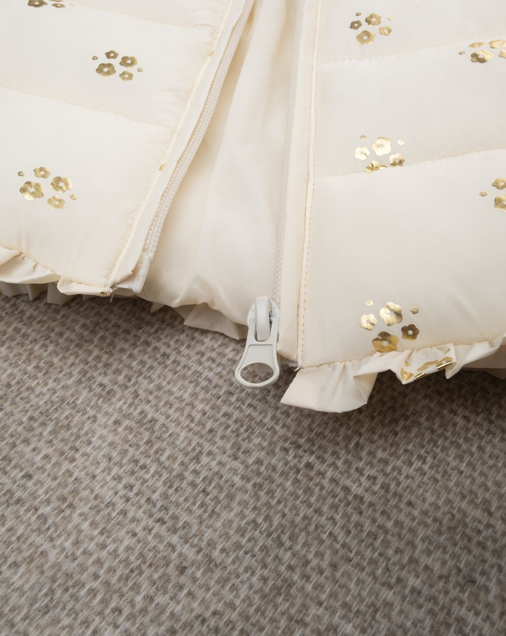 Giacca bimba panna con allover
