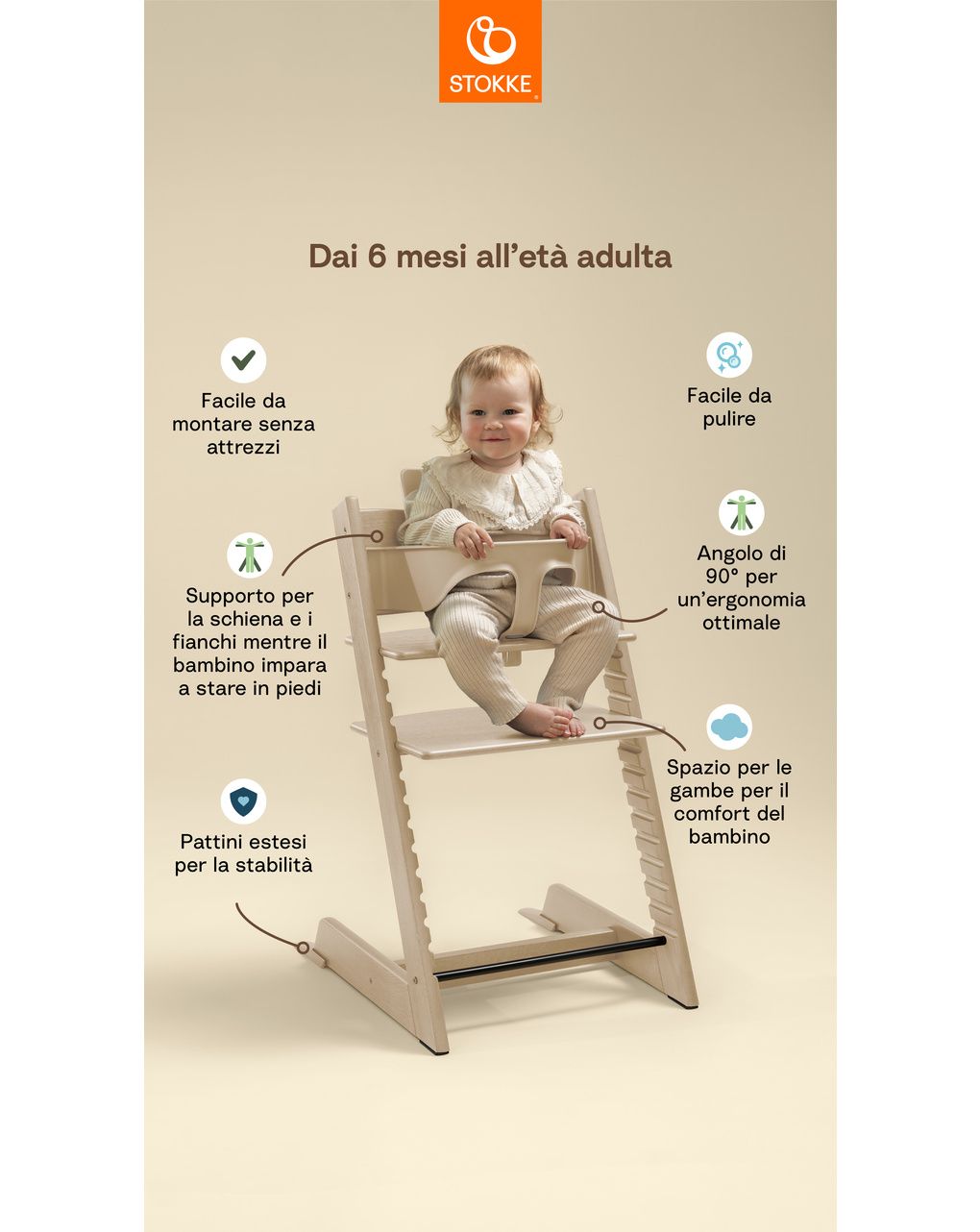 Pack seggiolone tripp trapp® naturale sedia + babyset + newborn set grigio - personalizzabile - stokke®