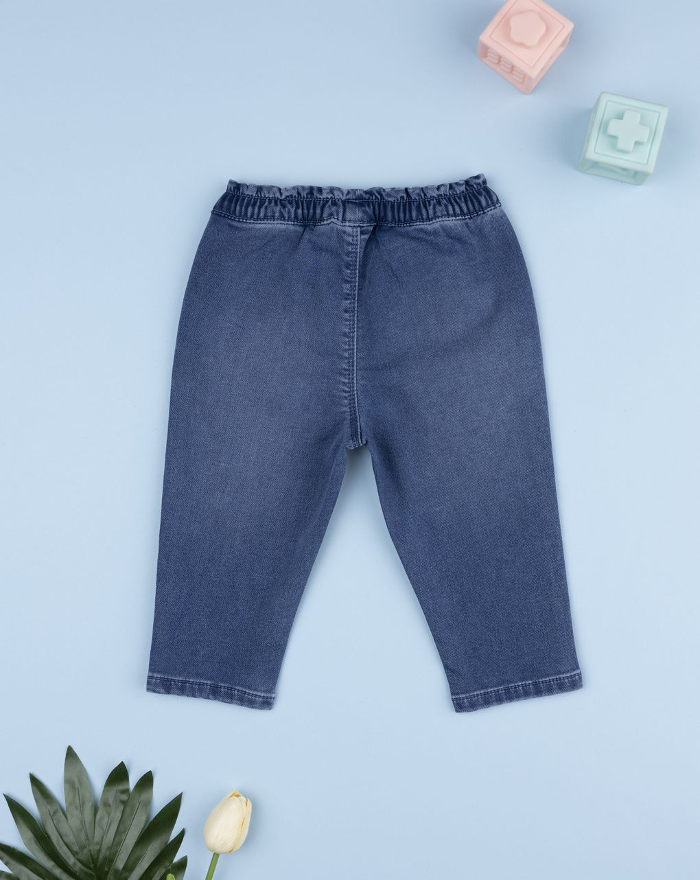 Pantalone denim bimba cuori