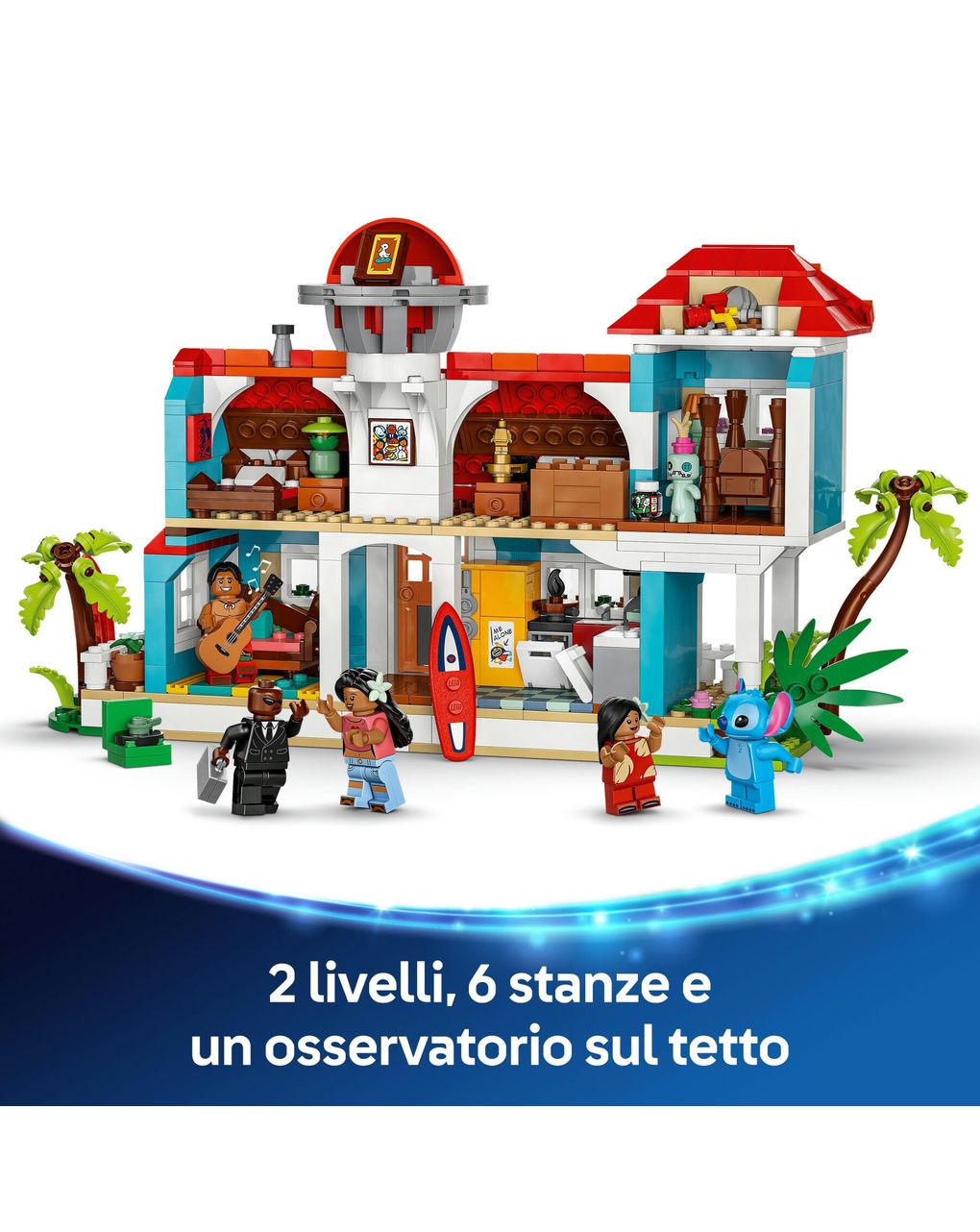 Lego disney - 43268- la casa sulla spiaggia di lilo & stitich - 9+