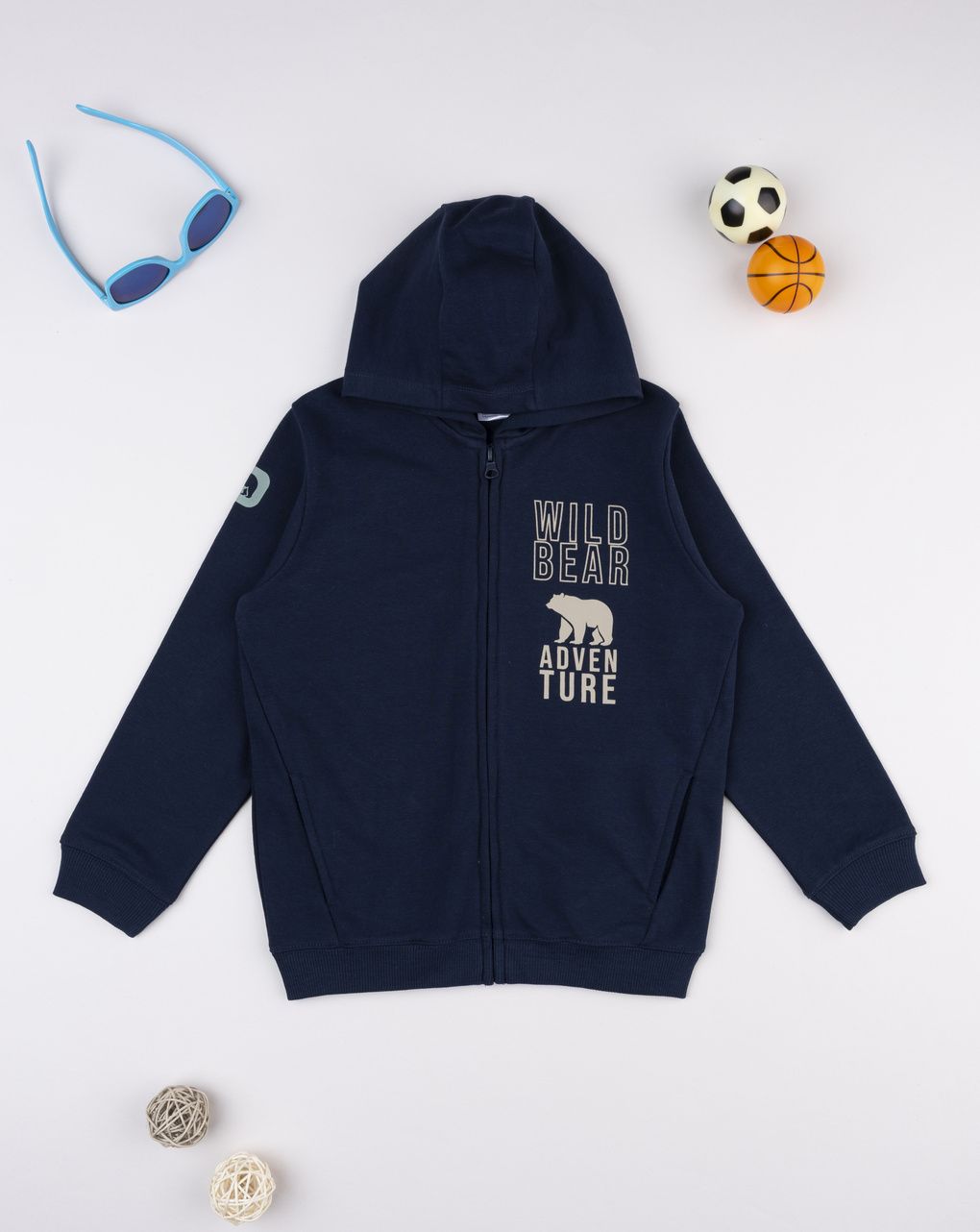 Felpa con cappuccio bambino blu scuro