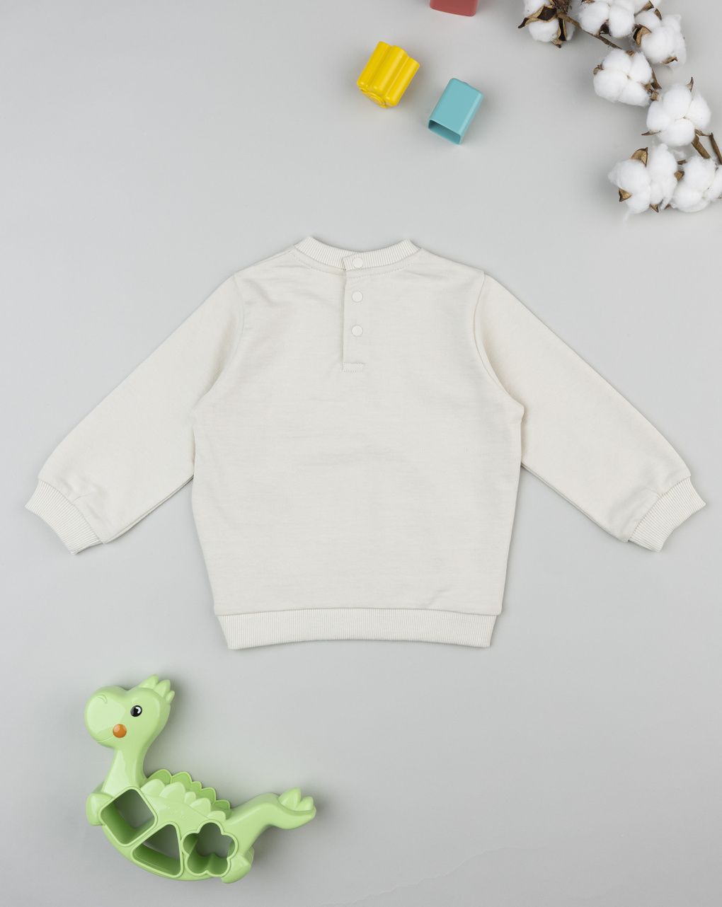 Felpa bimbo beige stampa rilievo