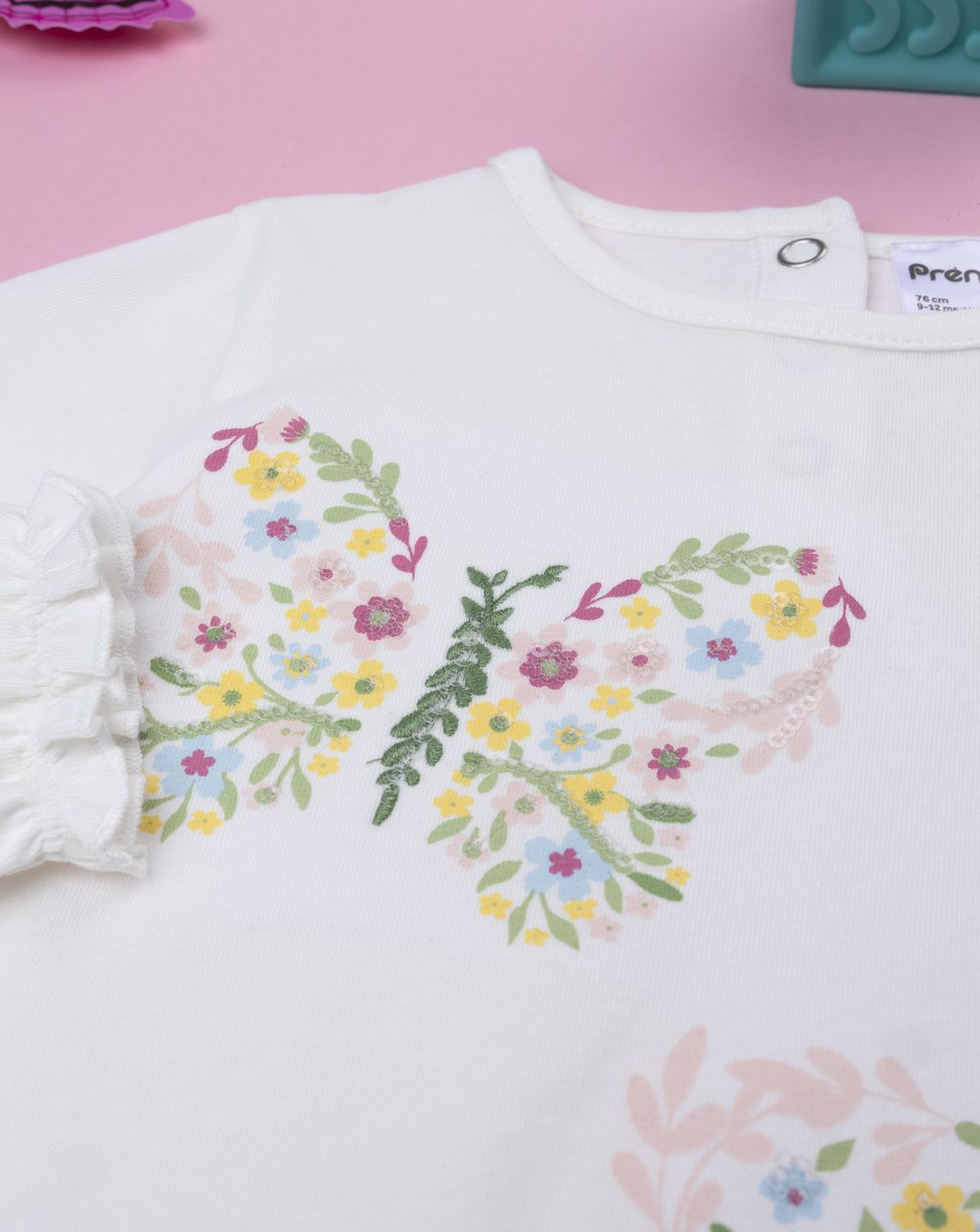 T-shirt bimba farfalle paillettes
