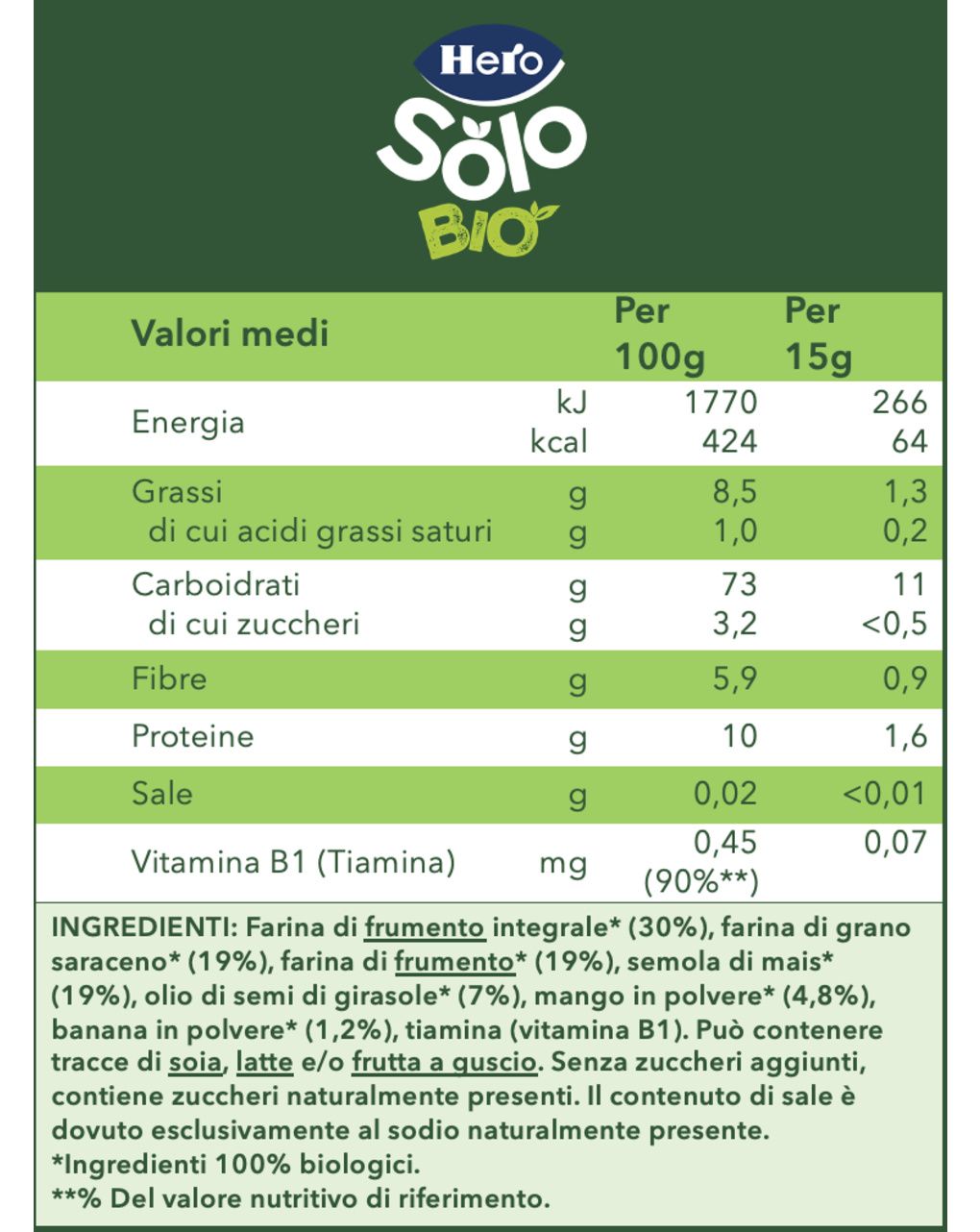 Solo bio multipack minipuff mango 4x15gr - hero