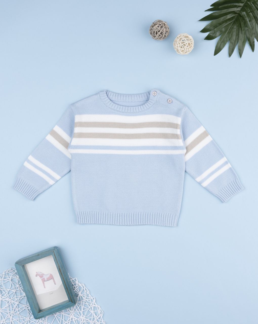 Maglia bimbo rigata azzurra