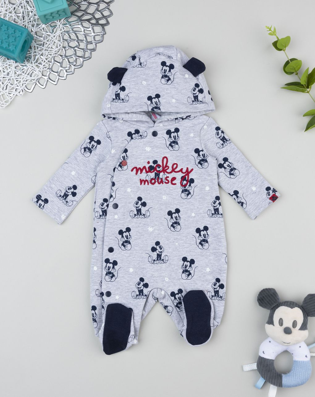 Tutina neonato con cappuccio disney topolino