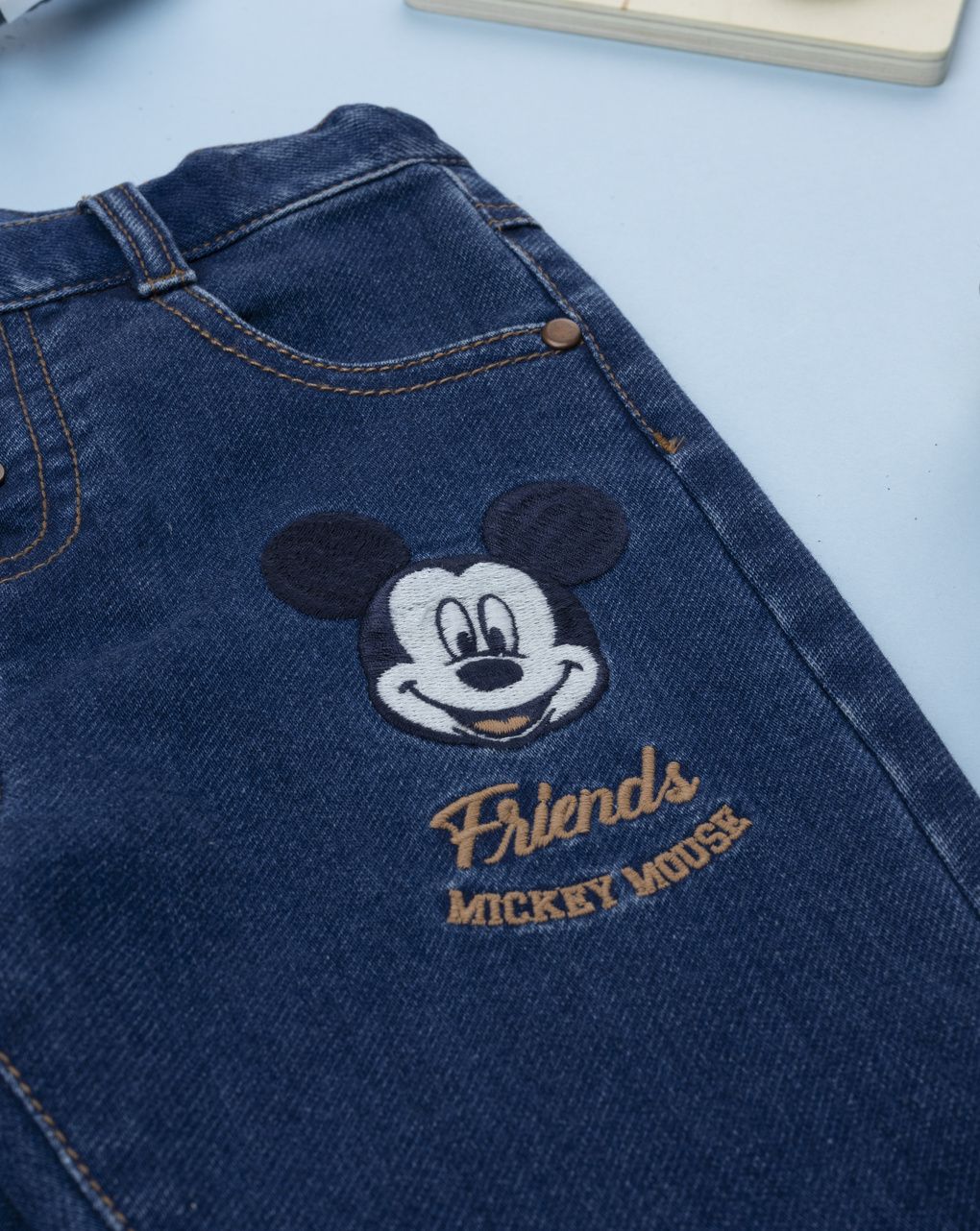 Pantaloni denim bimbo mickey mouse