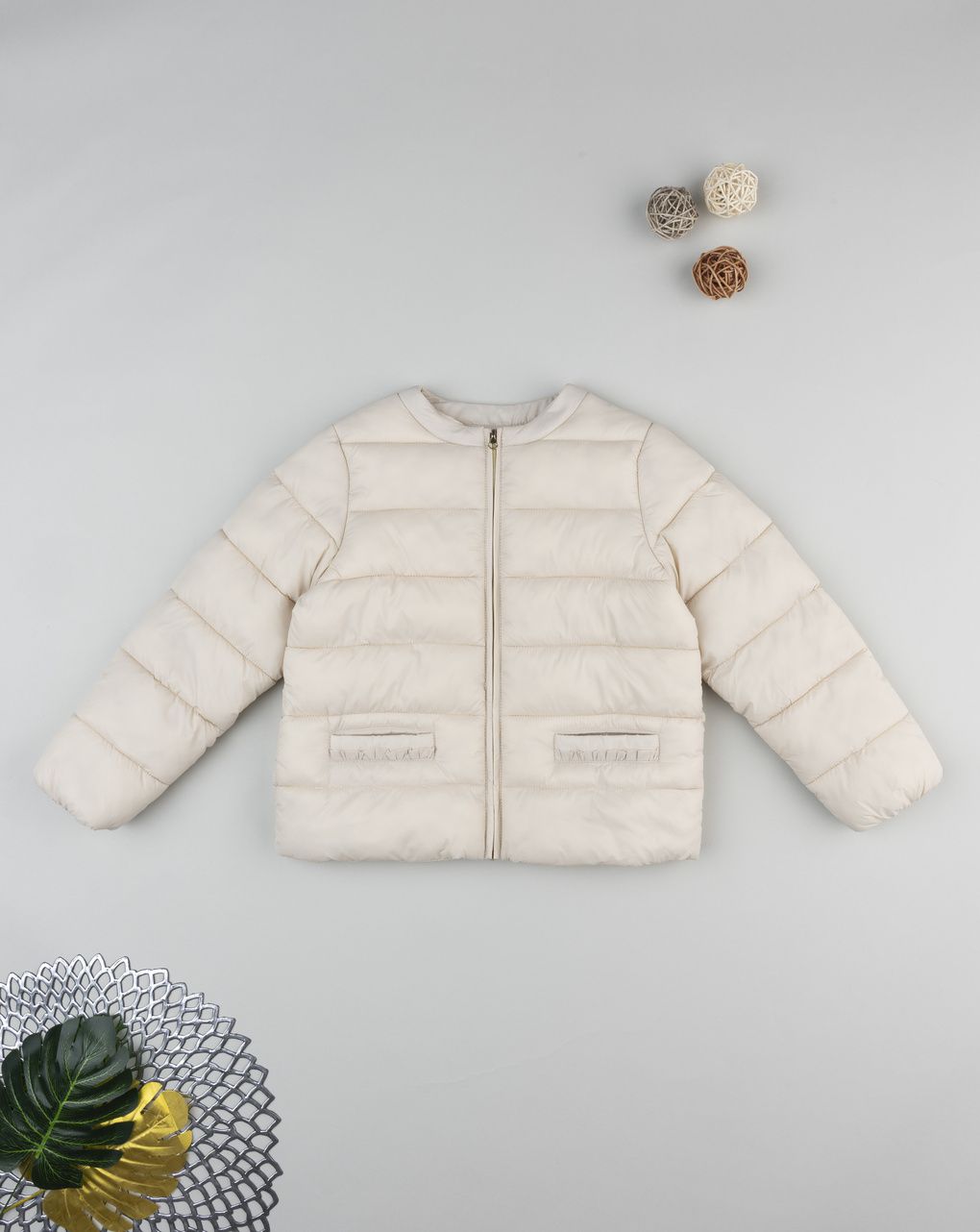 Giacca trapuntata bambina beige