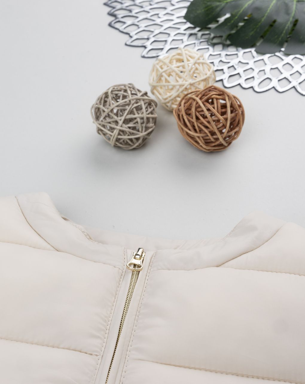 Giacca trapuntata bambina beige