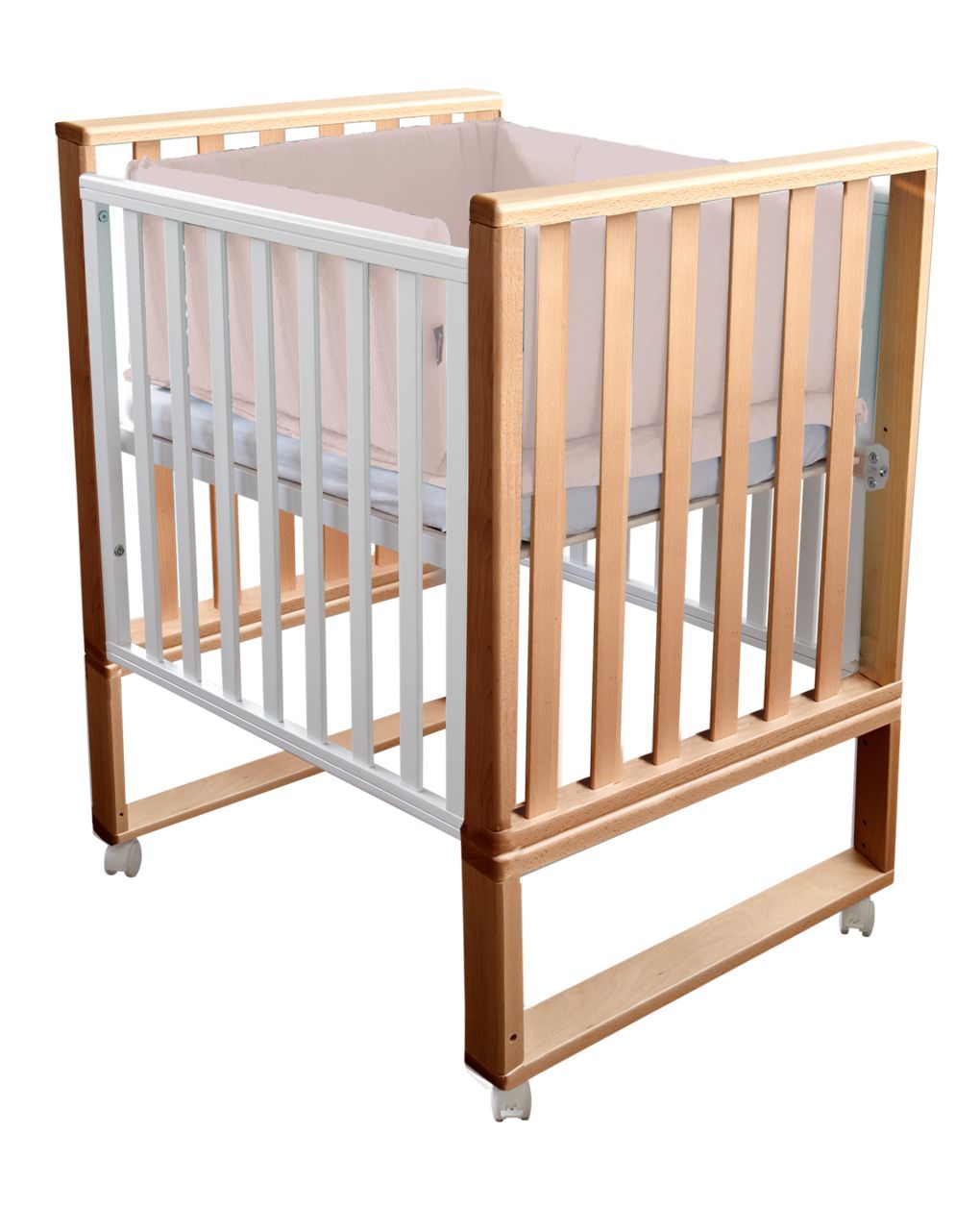 Letto infinito naturale con tessili muslin rosa petalo - italbaby