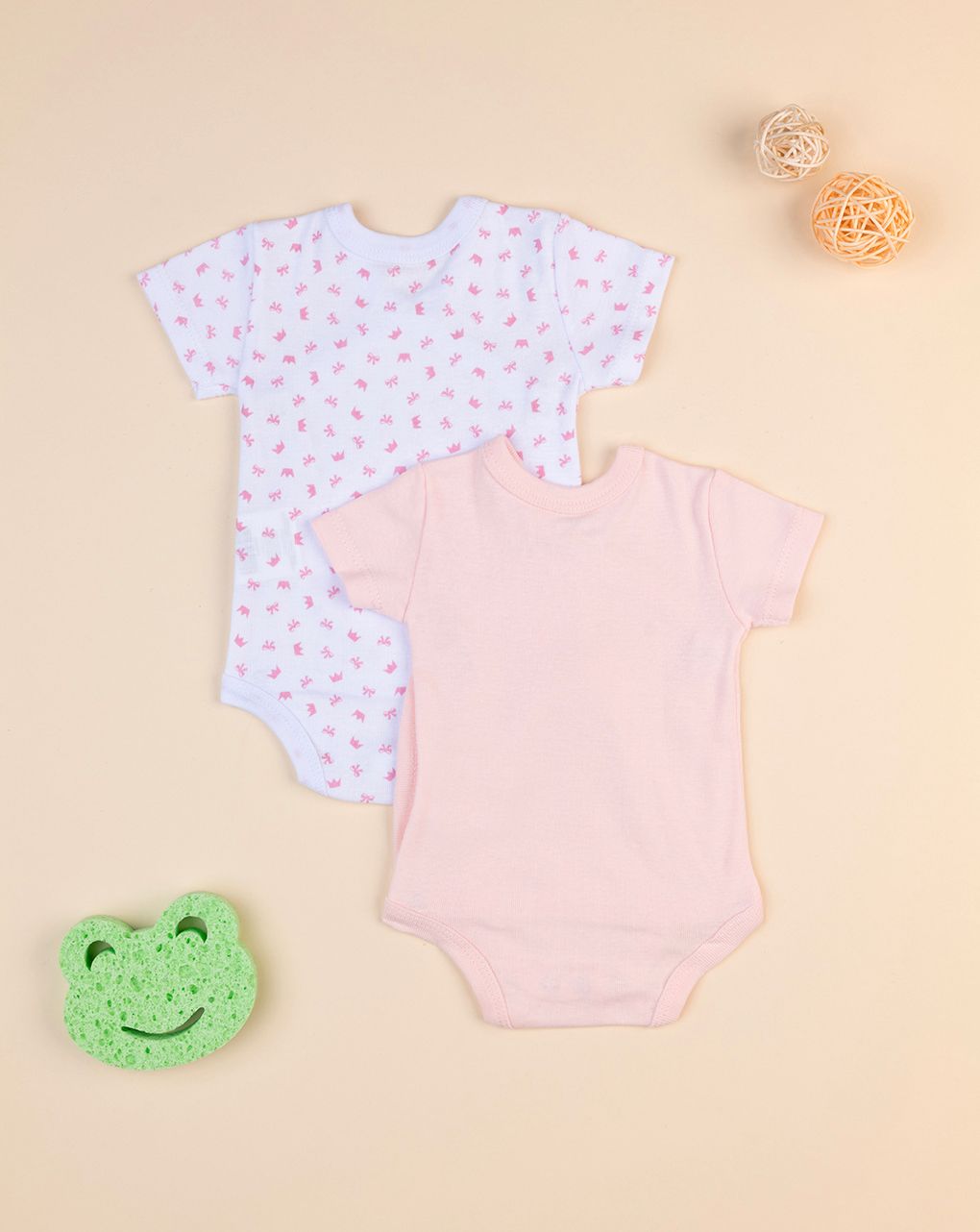 Pack 2 body rosa e bianco con scritta mommy's princess