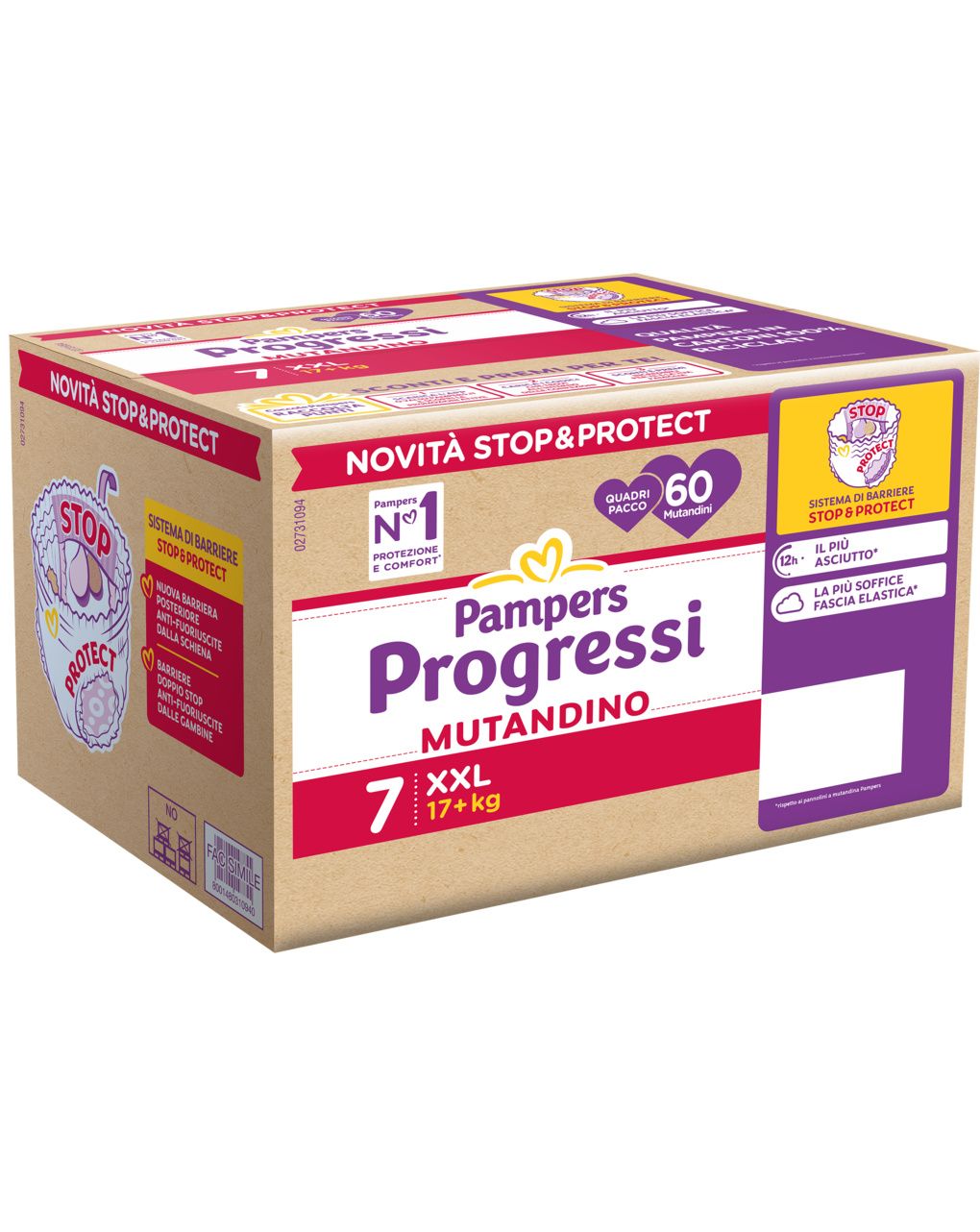 Pannolini progressi mutandina quadri xxl x60 - pampers