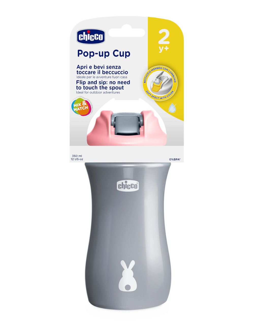 Tazza pop up 2 anni+ rosa 350ml - chicco