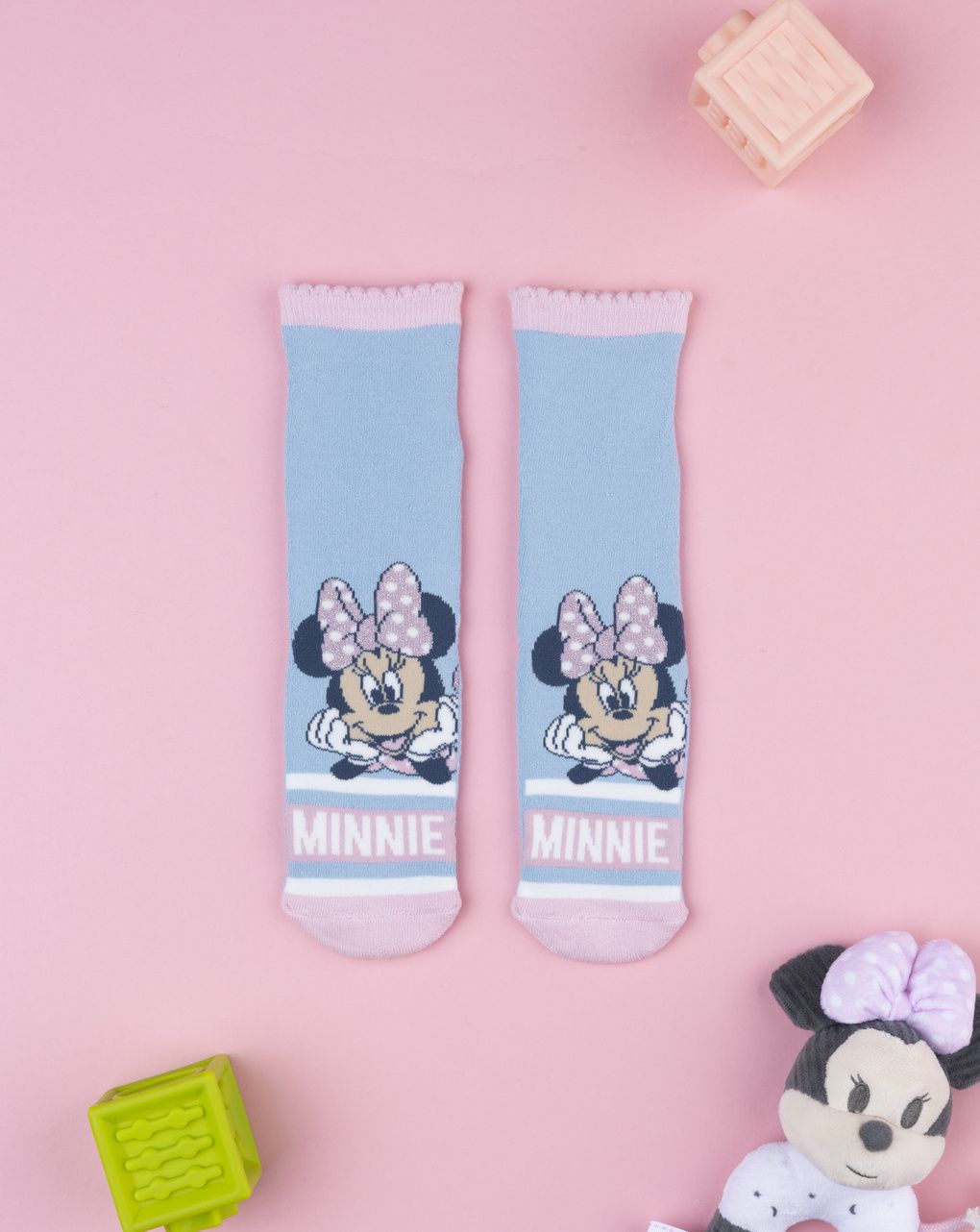 Antiscivolo bimba azzurro/rosa minnie