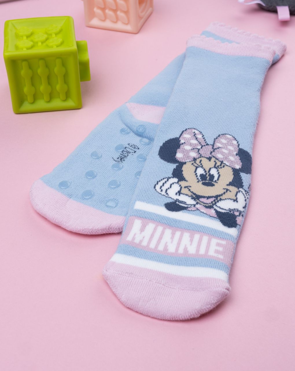 Antiscivolo bimba azzurro/rosa minnie
