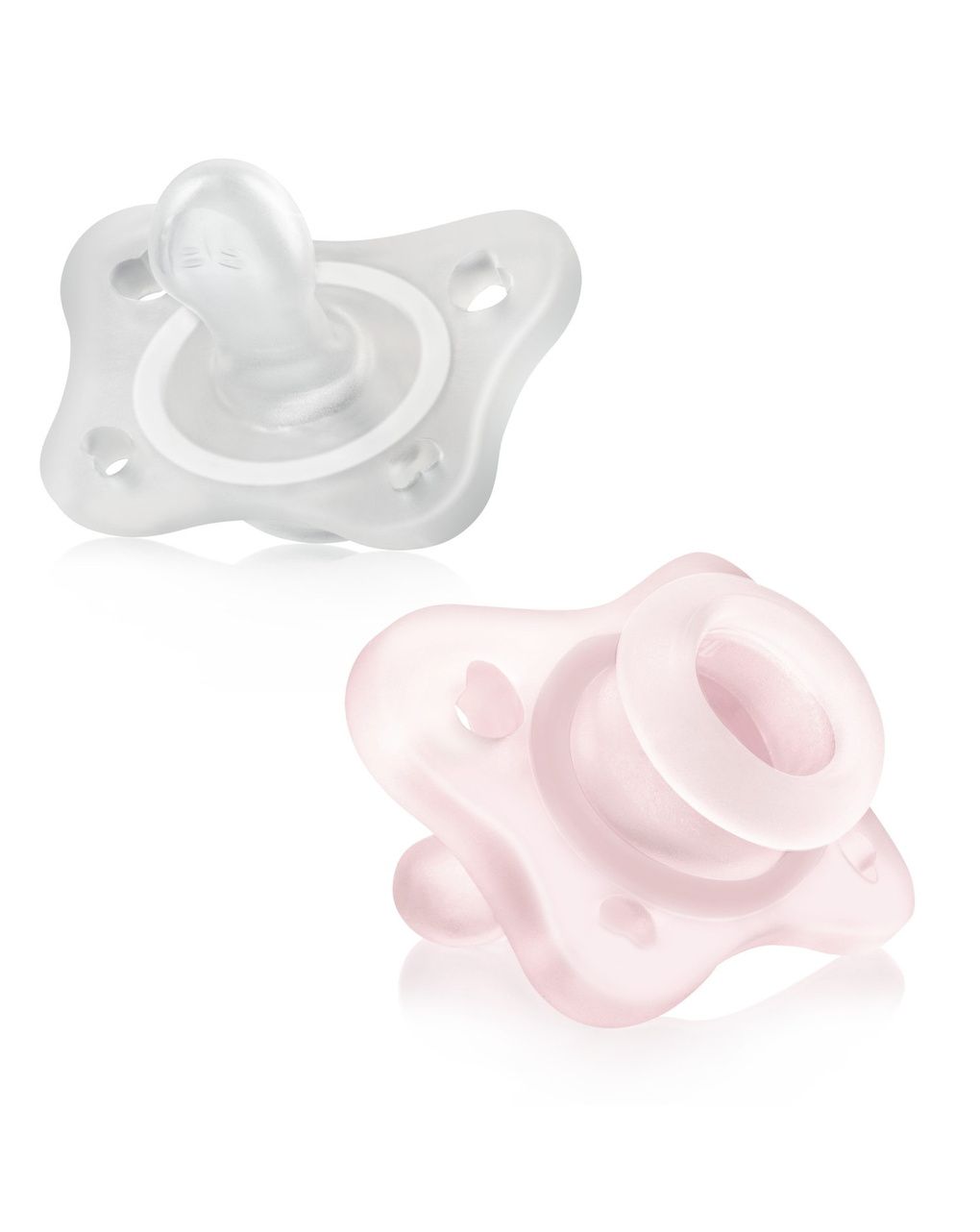 Gommottino silicone rosa 0-2 mesi - 2 pz - chicco