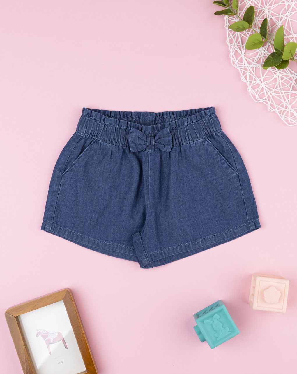 Shorts chambray scuro bimba