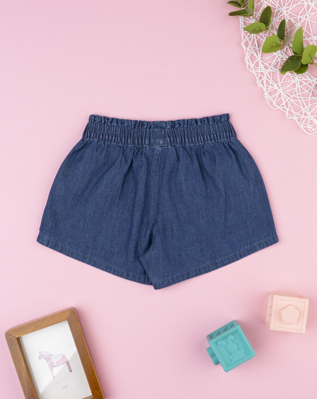 Shorts chambray scuro bimba