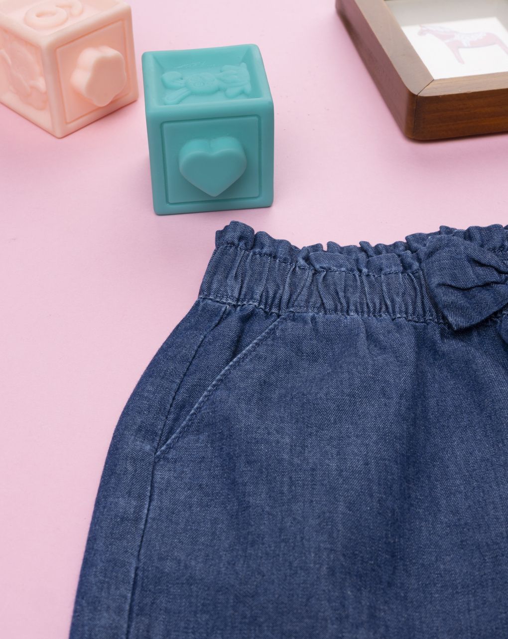 Shorts chambray scuro bimba
