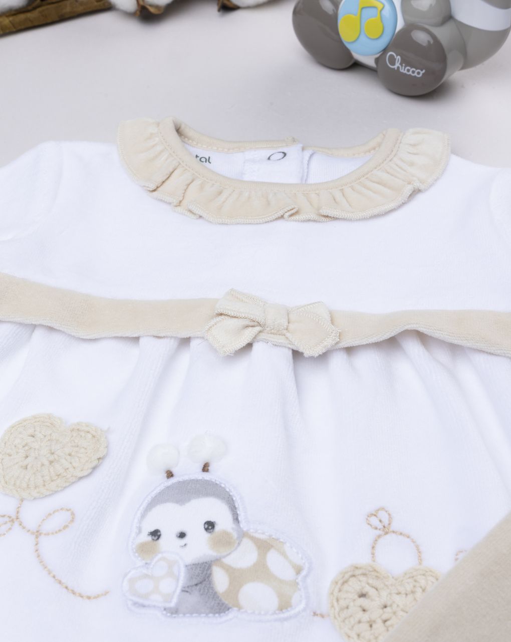 Completo neonata maglia+ghette coccinella