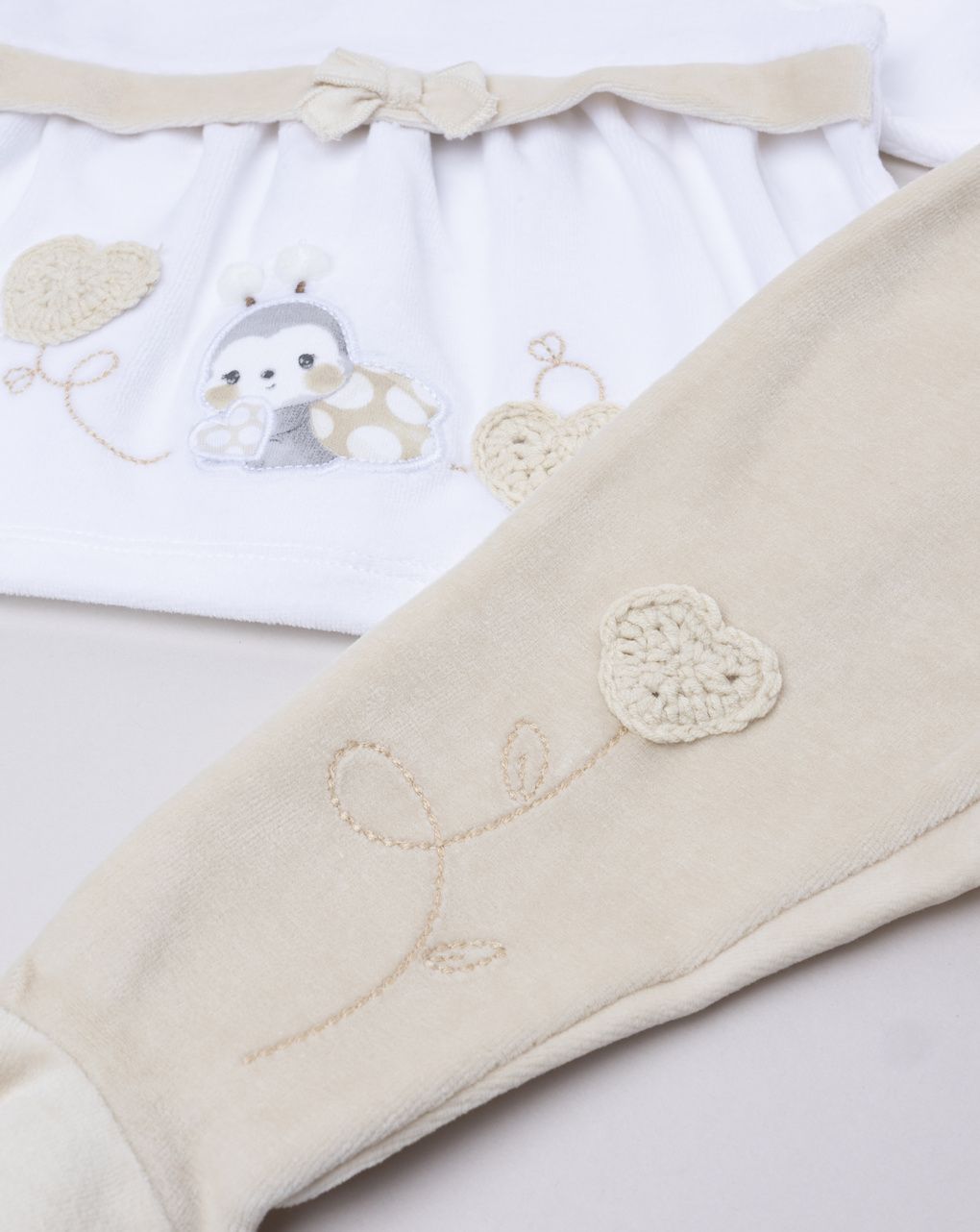 Completo neonata maglia+ghette coccinella