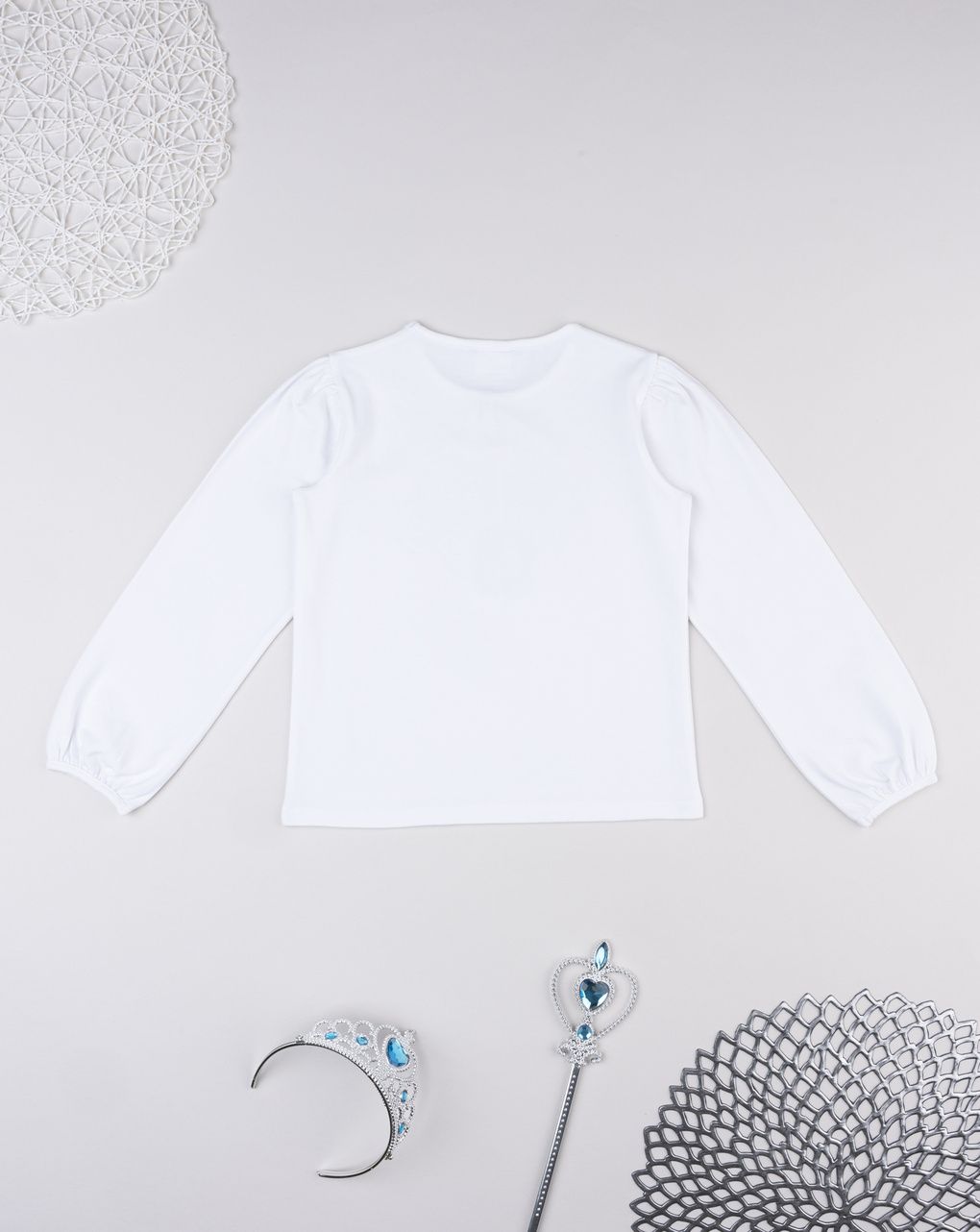 T-shirt bambina bianca fiori strass