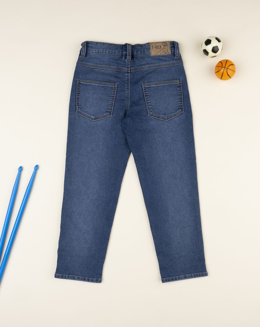 Pantalone denim bambino dinosauro