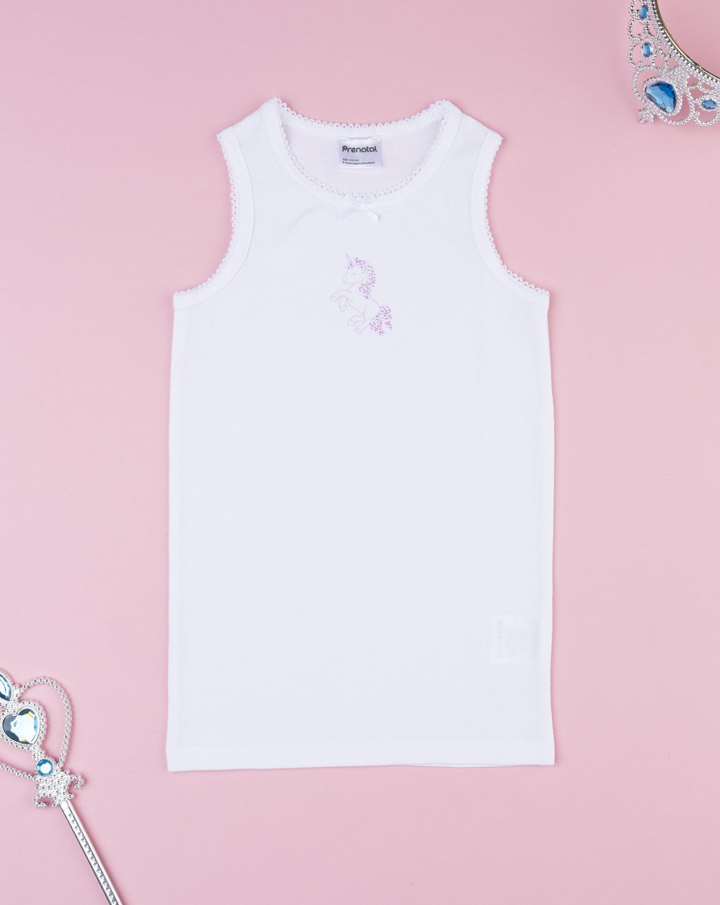 Canotta bambina unicorno bianca