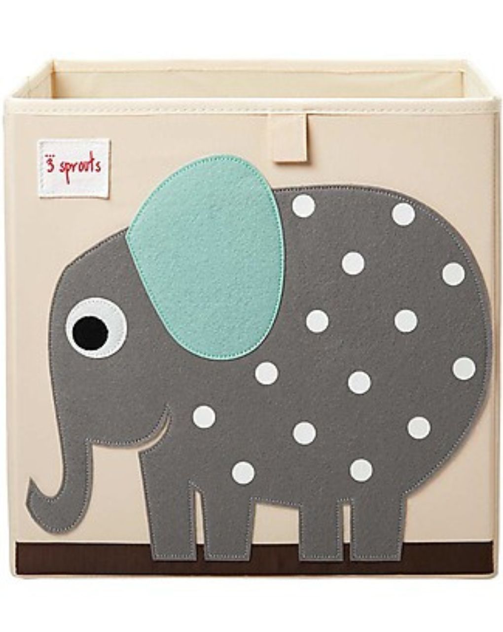 Contenitore portaoggetti beige elefante grigio - 3 sprouts
