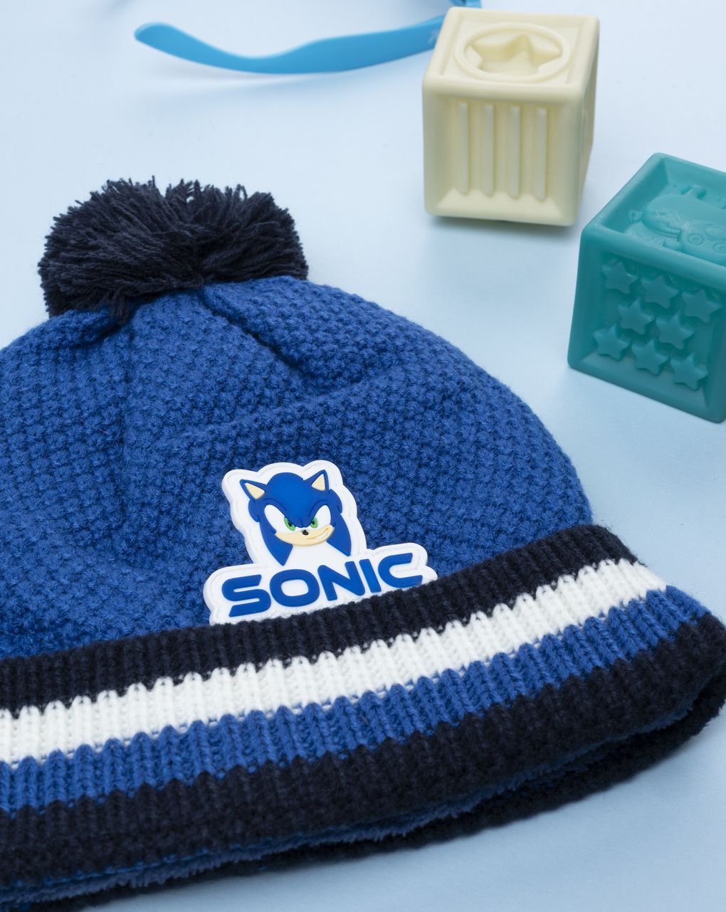 Berretto tricot blu bambino sonic