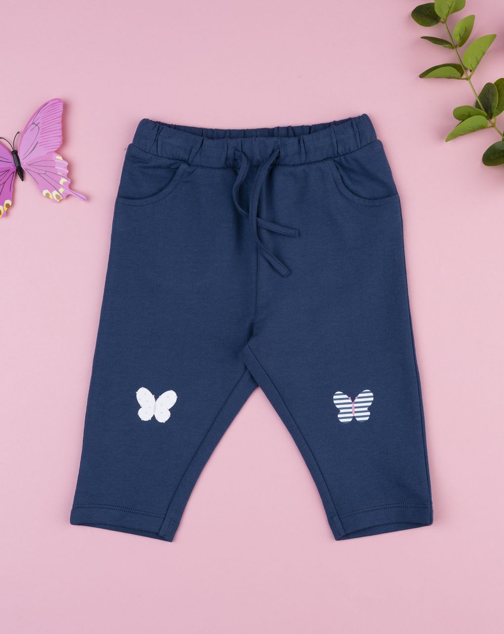 Pantalone bimba blu farfalle